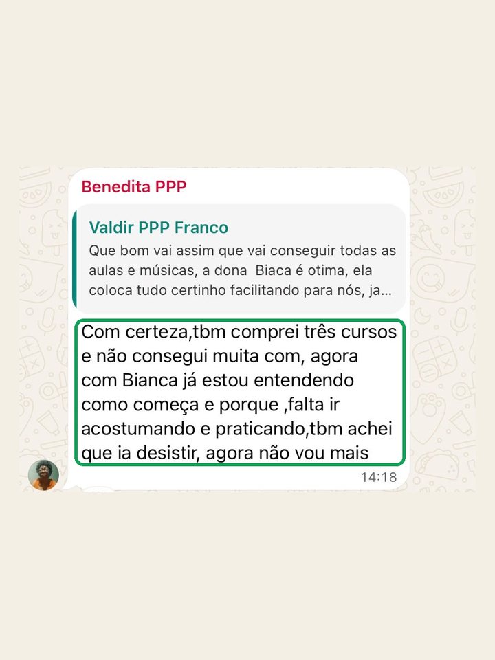 Benedita: “achei que ia desistir, agora não vou mais”