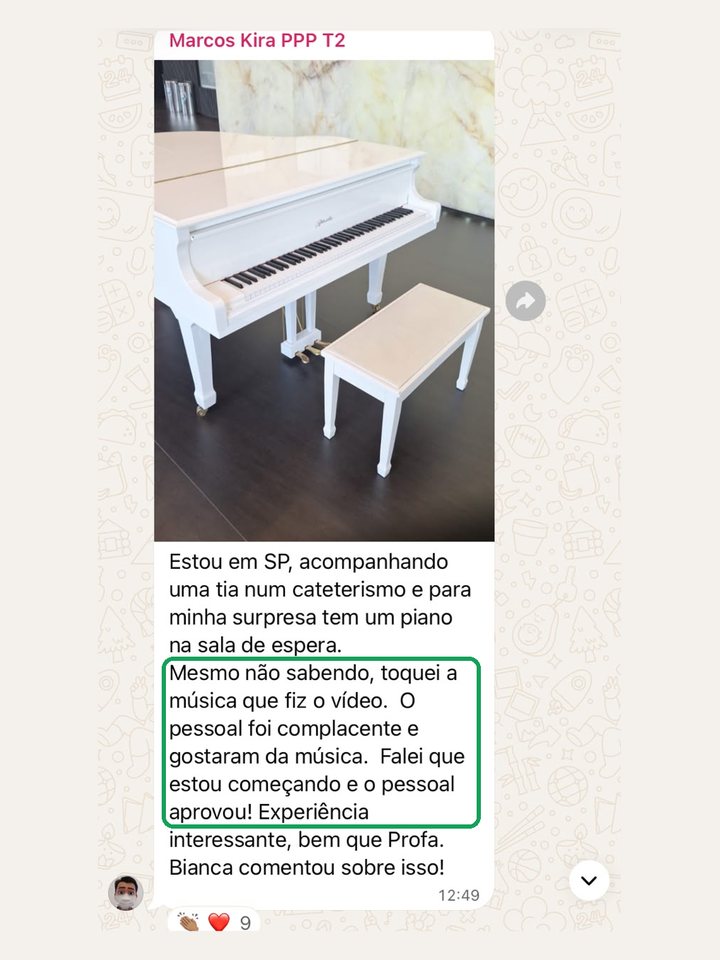 Marcos tocou no piano da sala de espera de um hospital